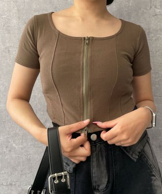 WEGO WジップカーブヘムT カーキ