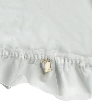 MOONBAT ランバン オン ブルー 晴雨兼用日傘 折りたたみ傘 ビジュー付きオーガンジーフリル 遮光 遮熱 UV オリーブグレー