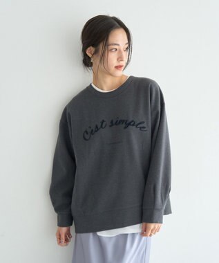 YECCA VECCA 起毛ロゴプルオーバー Charcoal Gray