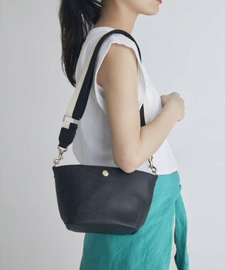 TOPKAPI 【Breath TOPKAPI】SCOTCH GRAIN スコッチグレイン プレーン 2トーンテープ ショルダー バッグ ブラック