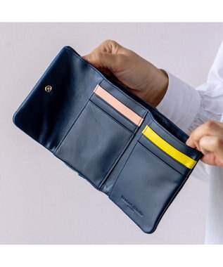 tsumori chisato CARRY ソフトラム 3つ折り財布 ネイビー