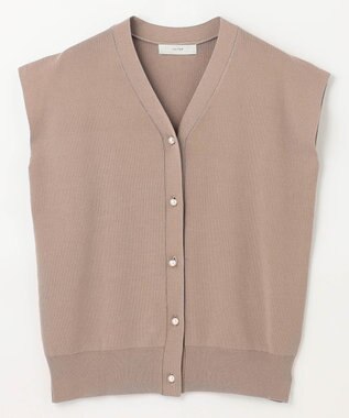 ANY 【洗濯機可】パールポイントフレンチスリーブニット モカ