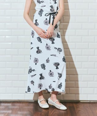 GRACE CONTINENTAL パフュームプリントパイルスカート