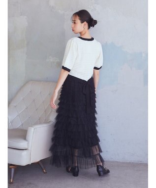 earth music&ecology ティアードフリルチュールスカート Black