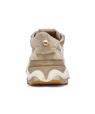 STEVE MADDEN SETBACK-R ラインストーンスニーカー ゴールド