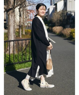 CRAFT STANDARD BOUTIQUE 裾スリットロングニットカーディガン Black