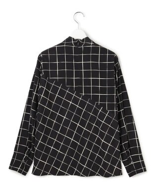 ICB L 【30th ANNIVERSARY】 ウィンドウペンプリント プルオーバーブラウス ブラック×アイボリー