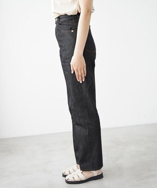 woadblue ＜坪田あさみさんコラボ＞RIGID HIGH RISE（BLACK） ハイライズストレートパンツ BLACK