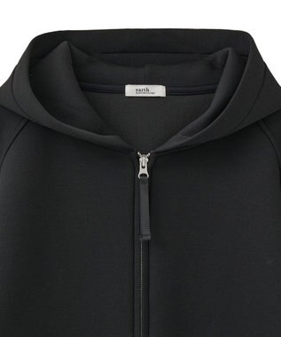 earth music&ecology 【軽量】ダンボールニットフーディーブルゾン Black
