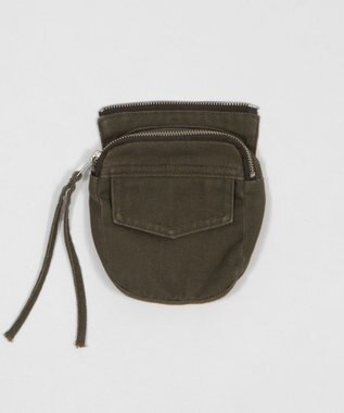 WEGO ポーチ付きウォッシュドカーゴパンツ カーキ