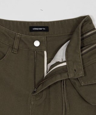 WEGO ポーチ付きウォッシュドカーゴパンツ カーキ