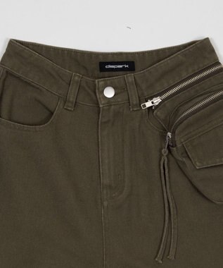 WEGO ポーチ付きウォッシュドカーゴパンツ カーキ