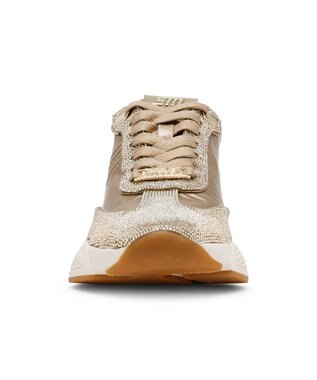 STEVE MADDEN SETBACK-R ラインストーンスニーカー ゴールド