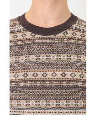 DAKS フェアアイルウールクルーネックセーター ブラウン