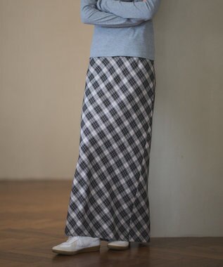 CRAFT STANDARD BOUTIQUE バイアスＩラインスカート Check Black
