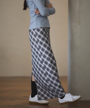 CRAFT STANDARD BOUTIQUE バイアスＩラインスカート Check Black