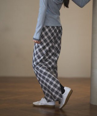 CRAFT STANDARD BOUTIQUE バイアスＩラインスカート Check Black