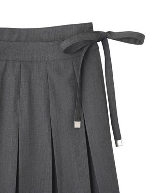 Green Parks ■ＷＩＴＨ　ＫＵＲＵＭＩ．Ｎ　プリーツロングスカート Charcoal Gray