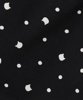 ANY KIDS 【洗濯機可能】スカラップショートパンツ ブラック（ネコ×ドット）