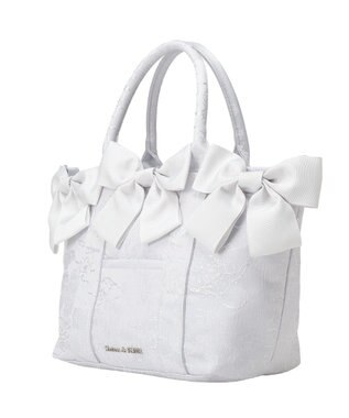Maison de FLEUR ブルーマニアボリュームリボン２ＷａｙトートＭバッグ Light Blue