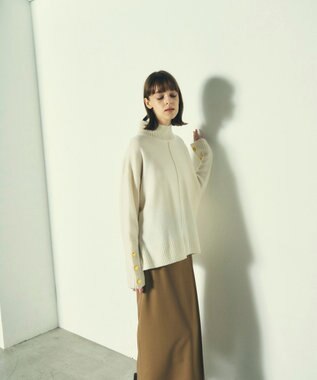 GRACE CONTINENTAL メリノウールニットトップ ホワイト