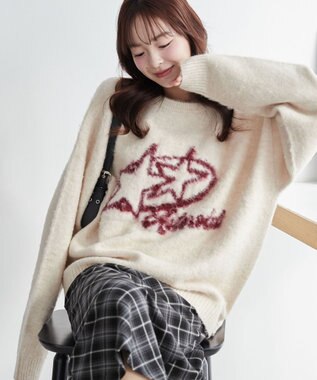  【ユニセックス着用ITEM/MLサイズ展開】シャギーグラフィックプルオーバー