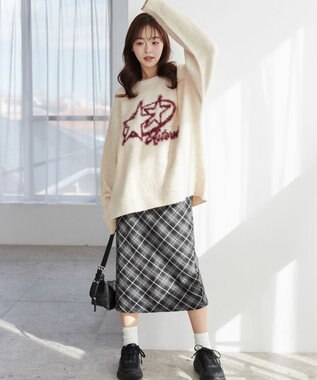 WEGO 【ユニセックス着用ITEM/MLサイズ展開】シャギーグラフィックプルオーバー ホワイト