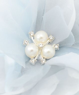 ANY パールフラワーコサージュ グレー