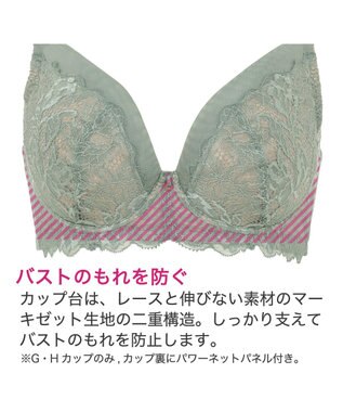 BRADELIS New York 【BRADELIS New York】レーシィミニマイザーブラ23A1 グラマーバストをコンパクトに見せる補正ブラ ダスティグリーン