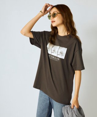 OP／FILA 【Ocean Pacific】フォトプリントTシャツ チャコールグレー