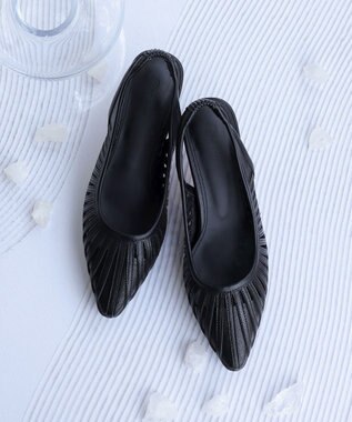 Tiaclasse 【小倉優子さん着用・フラット&ヒール2TYPE】ケージデザインシアーパンプス ヒール：ブラック