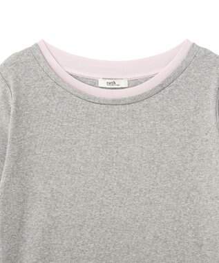 earth music&ecology レイヤードライクバイカラープルオーバー Gray