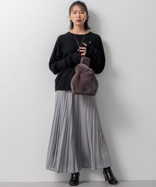 23区 フェイクファー チェーン バッグ グレー系