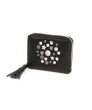 UNBILLION ペルケ perche / マルチスタッズ・ジャバラカードウォレット ライトブラック