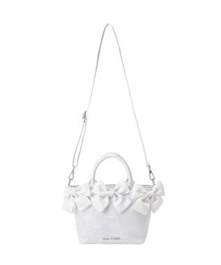 Maison de FLEUR ブルーマニアボリュームリボン２ＷａｙトートＳバッグ Light Blue