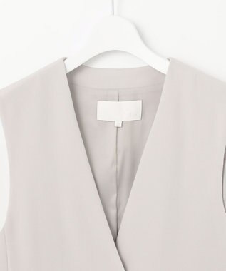 自由区 L 【セットアップ対応・洗える】トリアセダブルクロス ジレ ライトグレー系