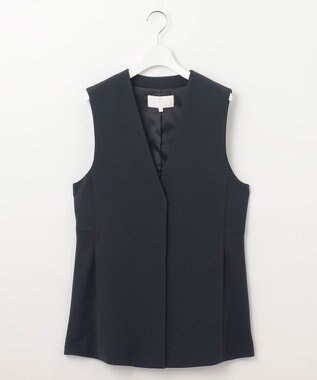 自由区 【セットアップ対応・洗える】トリアセダブルクロス ジレ ネイビー系