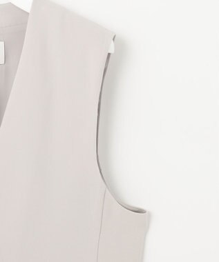 自由区 【セットアップ対応・洗える】トリアセダブルクロス ジレ ライトグレー系