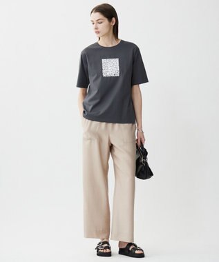 ICB 【新色追加・接触冷感・UVケア・洗える】 ロゴTEE チャコール［箔プリント］系