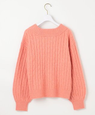 ANY SIS 【洗える】ケーブルAir ニット オレンジ
