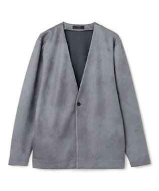 JOSEPH HOMME 新素材【ストレッチ/光沢感】レザーライクジャージー　カーディガン ライトグレー系