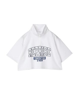 Green Parks ＥＧＯＩＳＴ　ハーフＺｉｐロゴ５分袖プルオーバー Off White