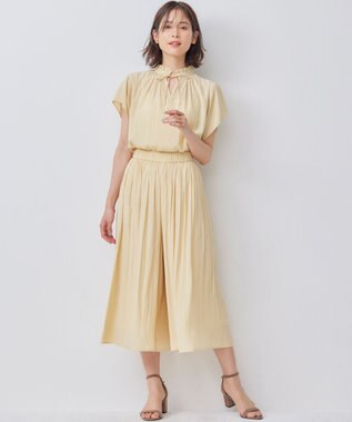 組曲 S 【前後着用可】ギャザーライトデシン ブラウス カスタード系