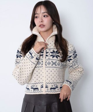 ユキガラダブルジップカーデ