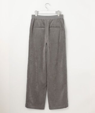 自由区 【洗える】ソフトコーデュロイワイド パンツ グレー