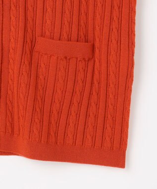 J.PRESS LADIES KNIT BASIC クルーネック カーディガン オレンジ系