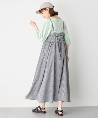 ANY 【洗濯機可能】ギンガムギャザーワンピース ギンガム