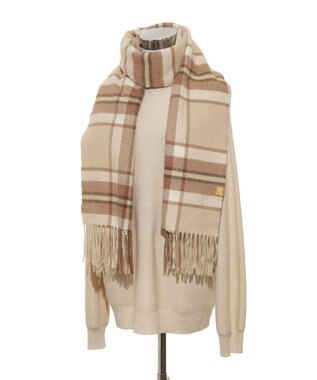 MOONBAT WEB限定【洗える】ミエル (miel) カシミヤ100％ チェックストール ベージュ