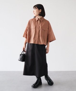 Green Parks ５分袖ショートシャツ Brown