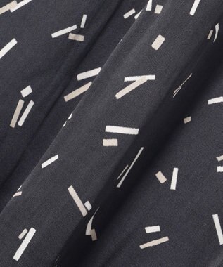 自由区 【WEB限定・ウエストゴム・長さ調整可・洗える・XSサイズあり】ビンテージサテンプリント柄 ワイドパンツ ブラック系5